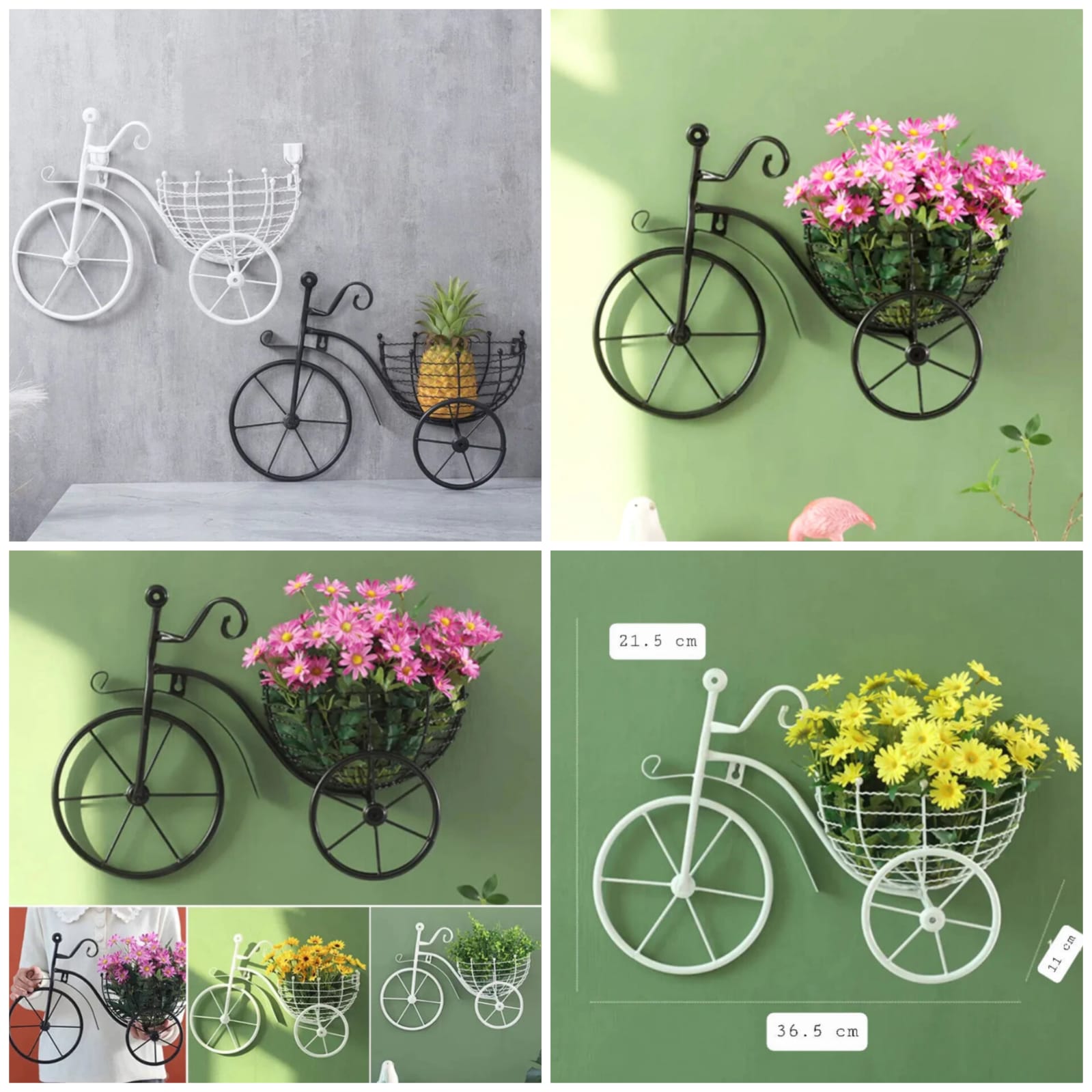 Bicycle Design Wall Basket  Without Flowers