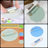 Silicone Dough Mat & Rolling Pin Set