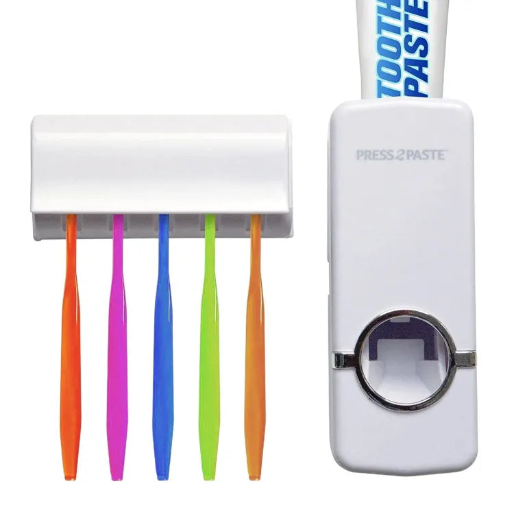 Tooth Paste Dispenser With 5 Brush Holder