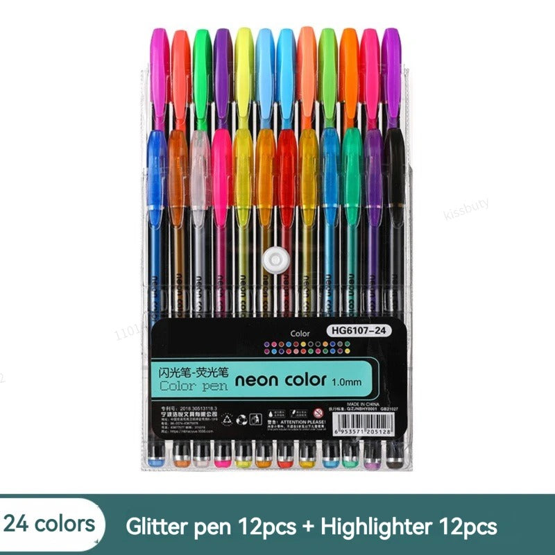 Gel Pen & Highlighter Set | 12 Pens