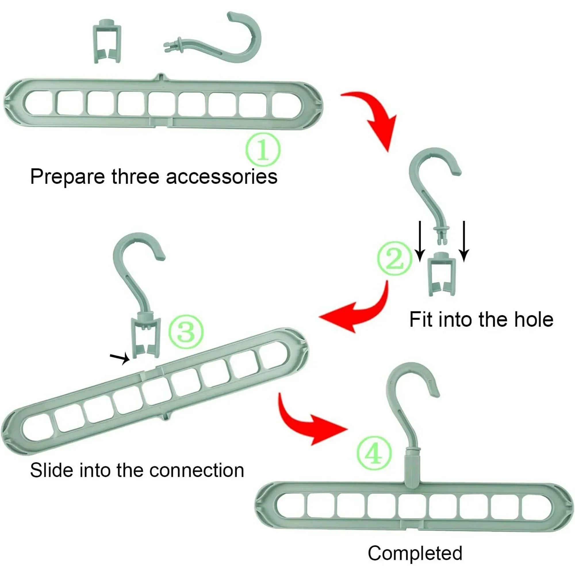 Magic Clothes Hangers, 4 Pack Wardrobe Hangers