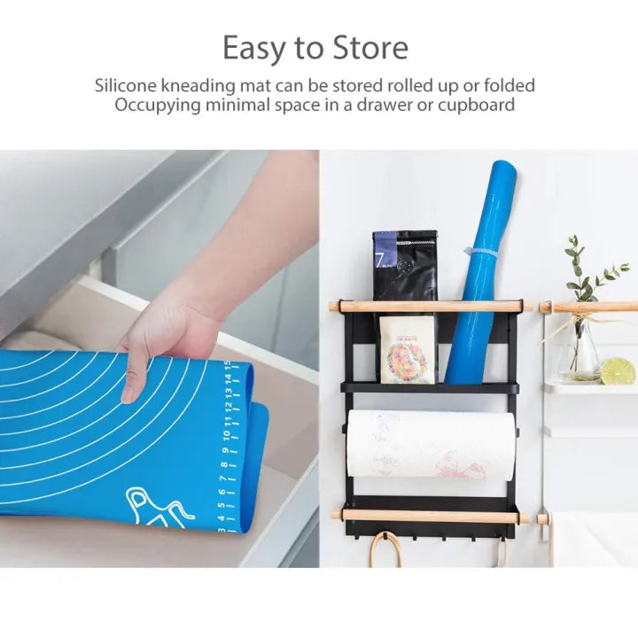 XL Non-Slip Silicone Baking Mat with Measurements - Professional Pastry, Pizza & Dough Rolling Mat