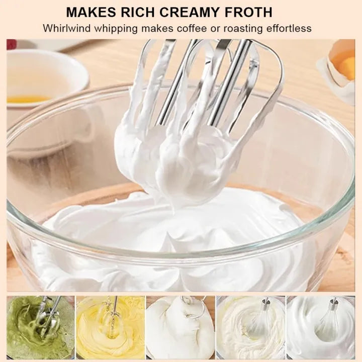 Electric Hand Mixer & Egg Beater for Baking | 7-Speed Kitchen Whisk, Cream Blender, Dough Hooks | Cake & Dessert Tool