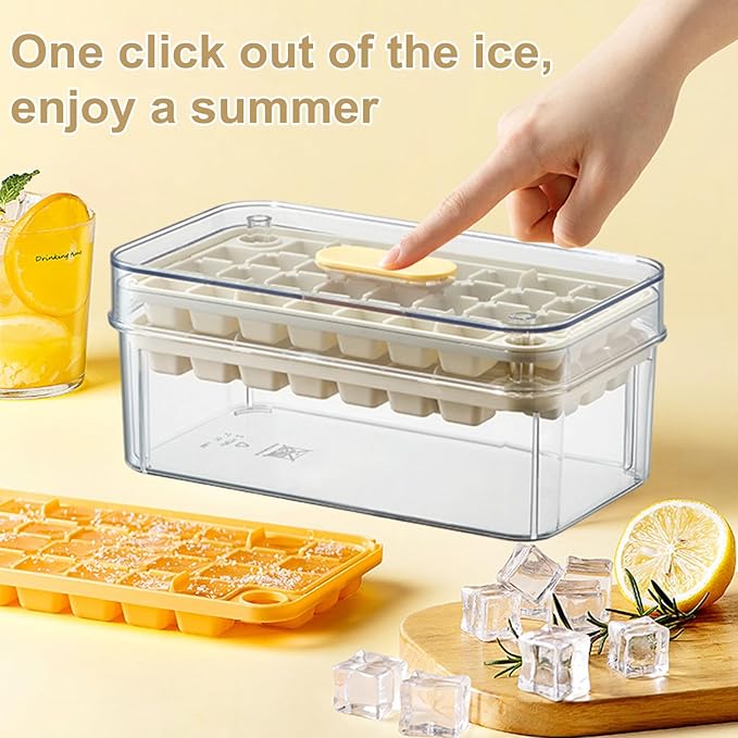 Ice Tray with Lid Bin for Freezer