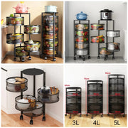 Rotating Round Kitchen Storage Trolly