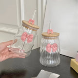 Cute Bow Glass Sipper