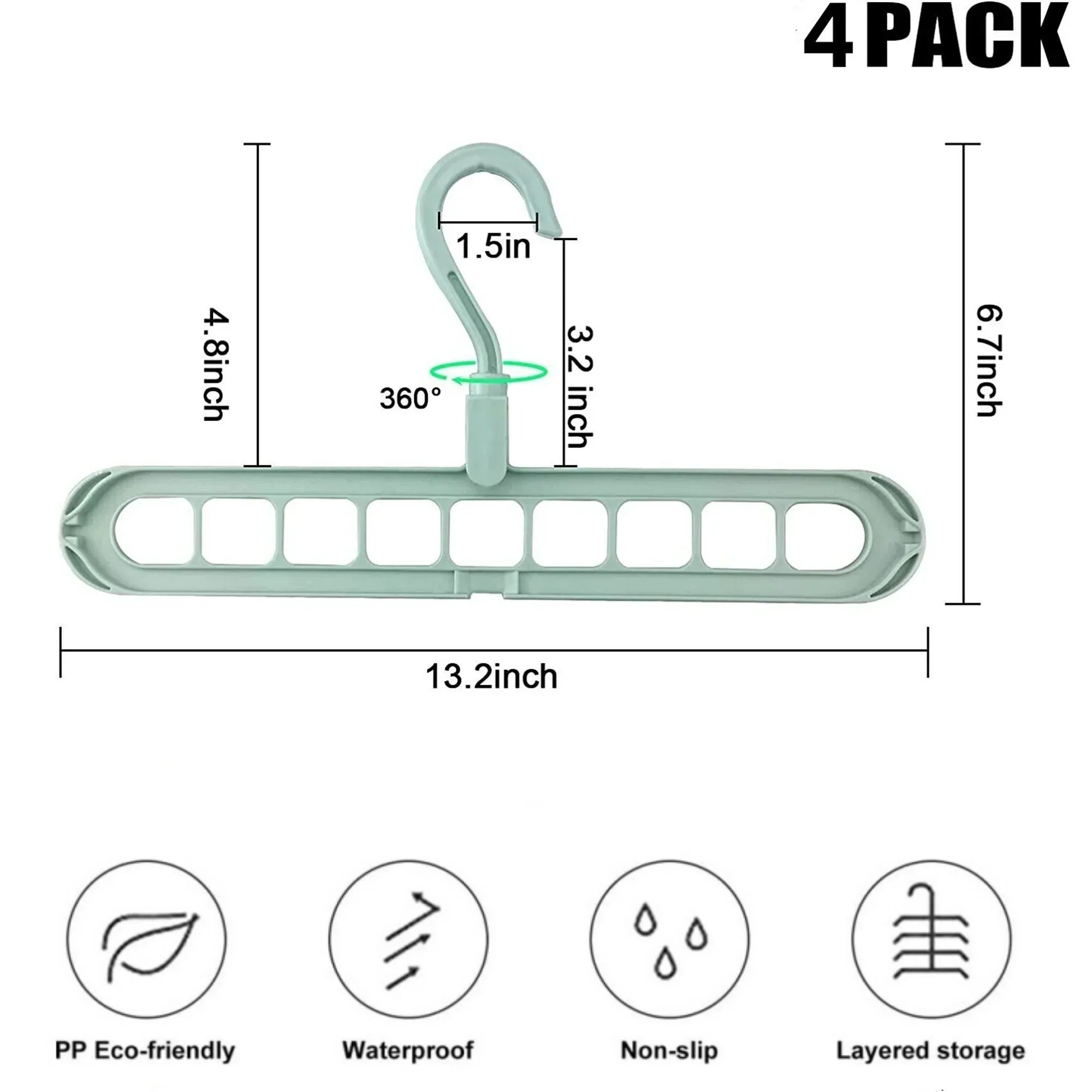 Magic Clothes Hangers, 4 Pack Wardrobe Hangers