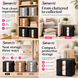 Premium Foldable Blanket & Bedding Storage Organizer (Pack of 03)