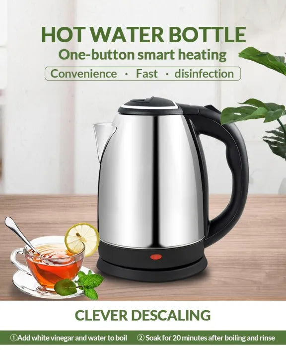 Stainless Steel Electric Kettle 2L | 1500W Quick Boil, Auto Shut-Off, BPA-Free Water Boiler