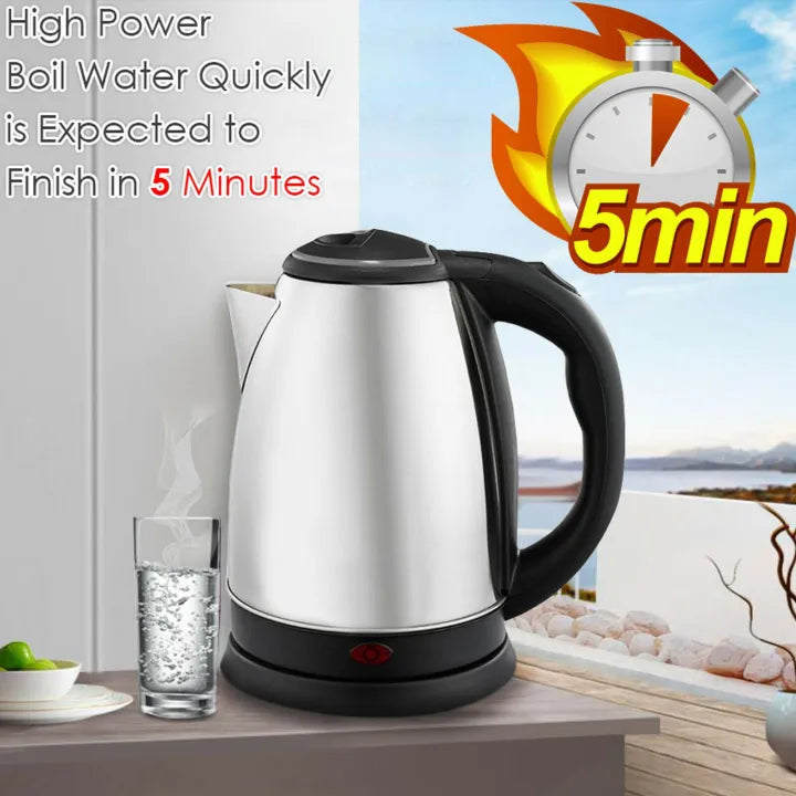 Stainless Steel Electric Kettle 2L | 1500W Quick Boil, Auto Shut-Off, BPA-Free Water Boiler