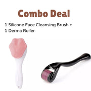 Combo Deal 1 Silicone Face Cleansing Brush  1 Derma Roller