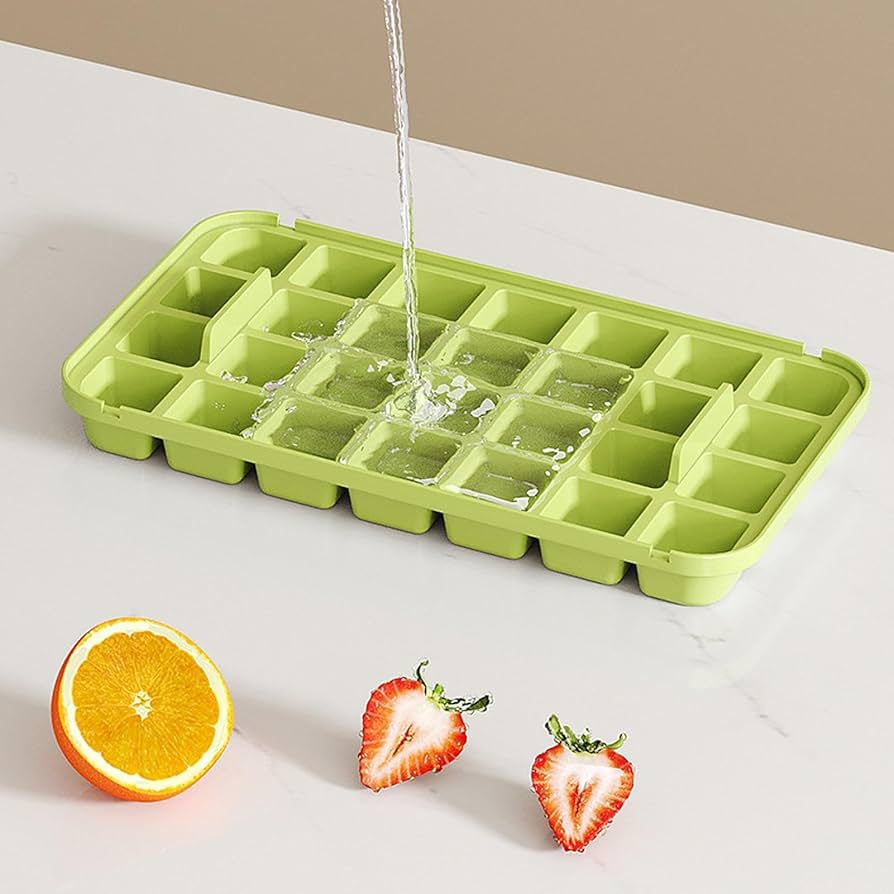 Ice Tray with Lid Bin for Freezer