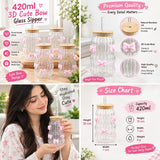 Cute Bow Glass Sipper