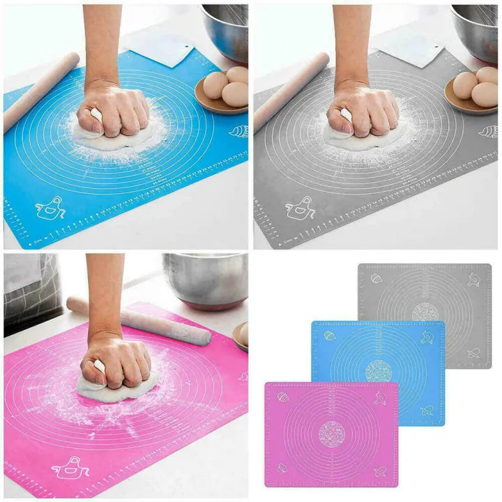 XL Non-Slip Silicone Baking Mat with Measurements - Professional Pastry, Pizza & Dough Rolling Mat