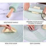Silicone Dough Mat & Rolling Pin Set