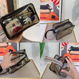 Transparent Travel Cosmetic Bag – Pack of 3